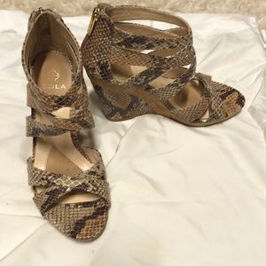 FLASH SALE!!!  Isola brand snakeskin wedge sandal